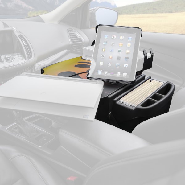 AutoExec® - RoadMaster Hot Rod Orange Flames Car Desk with Printer Stand and iPad/Tablet Mount