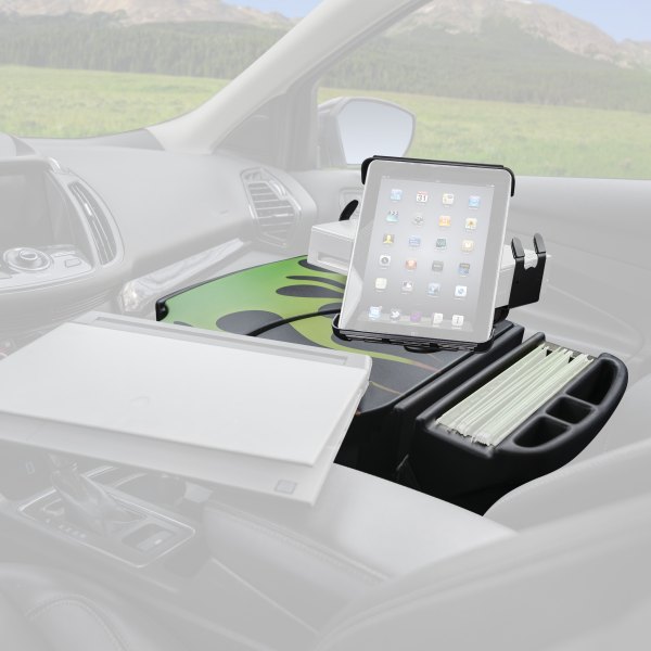 AutoExec® - RoadMaster Candy Apple Green Flames Car Desk with Printer Stand and iPad/Tablet Mount