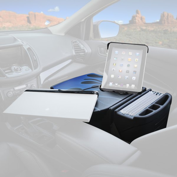 AutoExec® - RoadMaster Blue Steel Flames Car Desk with iPad/Tablet Mount