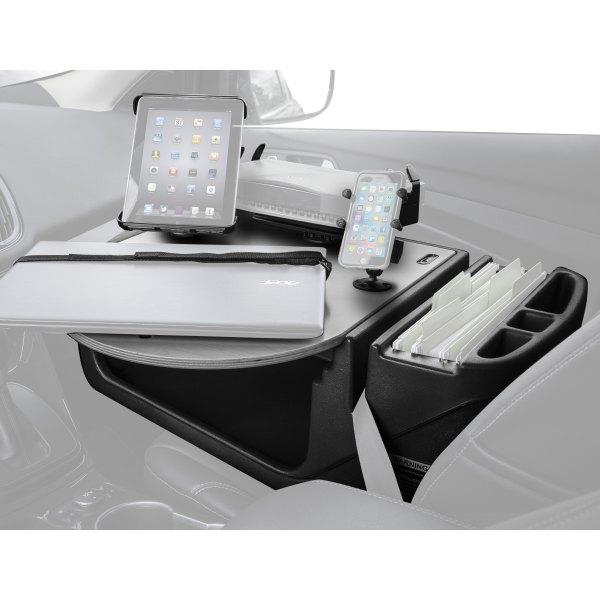 AutoExec® - RoadMaster Birch Car Desk with X-Grip Smartphone Mount, iPad/Tablet Mount and Printer Stand