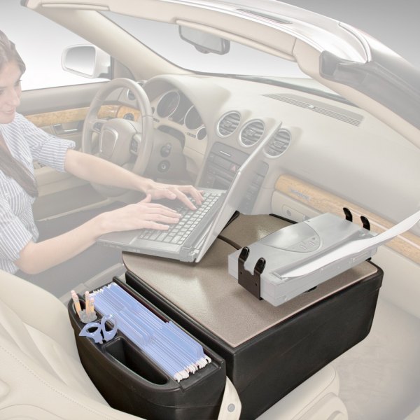 AutoExec® - RoadMaster Gray Car Desk with Printer Stand