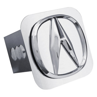 Autogold® - Brushed Hitch Cover with Chrome Acura Logo for 2" Receivers