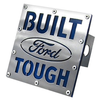 Autogold® - Class 3 Brushed Hitch Cover with Ford Built Tough Logo for 2" Receivers