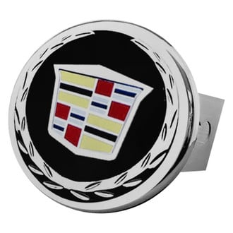 Autogold® - Chrome/Black Hitch Cover with New Cadillac Logo for 2" Receivers