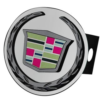 Autogold® - Black/Chrome Hitch Cover with New Cadillac Logo for 2" Receivers