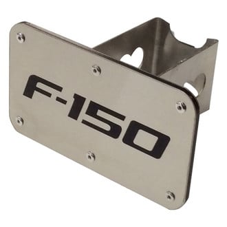 Autogold® - Brushed Hitch Cover with F-150 Logo for 2" Receivers