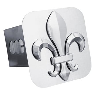 Autogold® - Chrome Hitch Cover with Chrome Fleur-De-Lis Logo for 2" Receivers