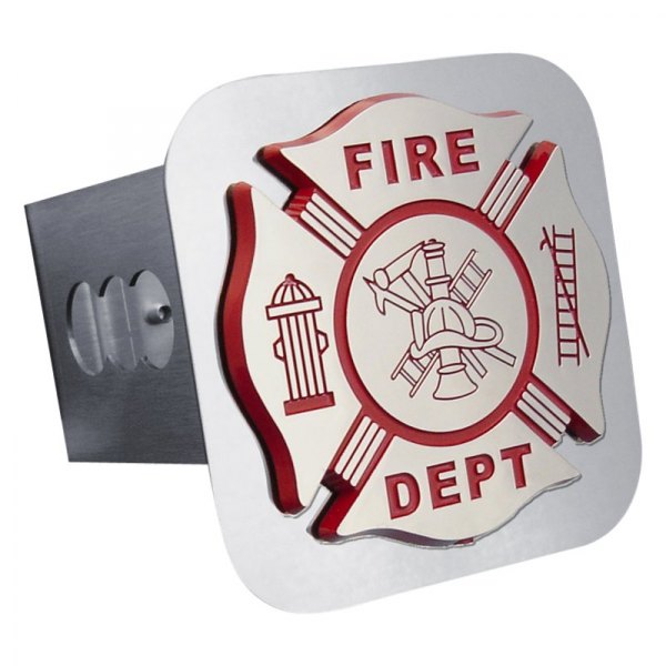 Autogold® - Chrome Hitch Cover with Fire Department Logo