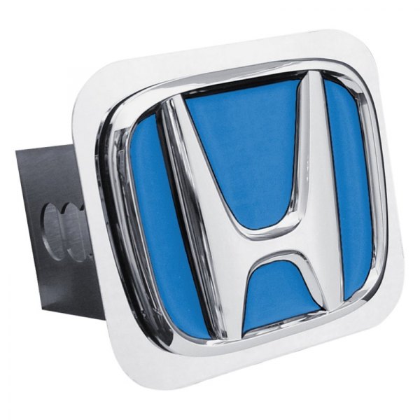 Autogold® - Chrome Hitch Cover with Honda Logo with Blue Fill