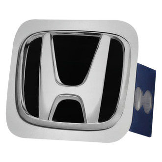 Autogold® - Black Hitch Cover with Chrome Honda Logo for 2" Receivers