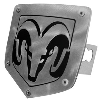 Autogold® - Brushed Laser Cut Hitch Cover with Ram Logo for 2" Receivers