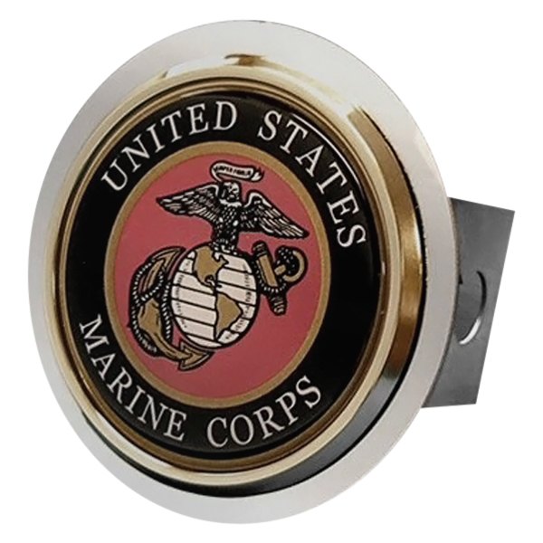 Autogold® - Chrome Hitch Cover with US Marine Corps Logo