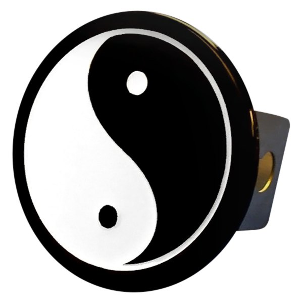 Autogold® - White with Black Hitch Cover with Yin Yang Logo
