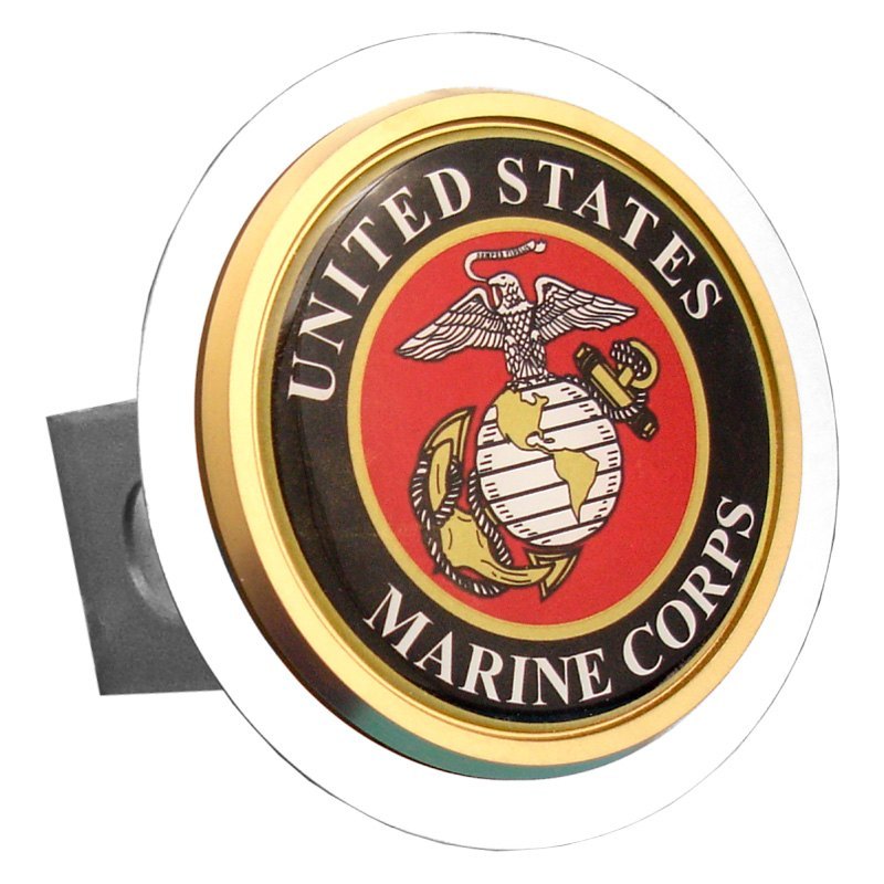 Autogold® Chrome Hitch Cover with US Marine Corps Logo