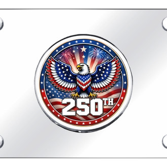 Autogold® - Chrome License Plate with 3D Chrome 250th Logo