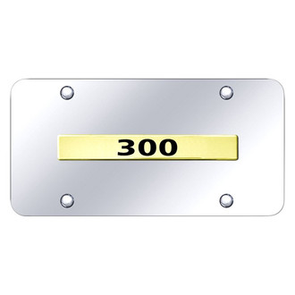 Autogold® - Chrome License Plate with 3D Gold 300 Logo