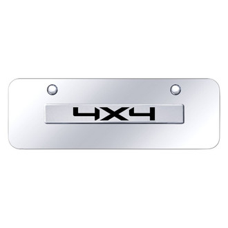 Autogold® - Chrome Mini Size License Plate with 3D Black 4X4 Logo