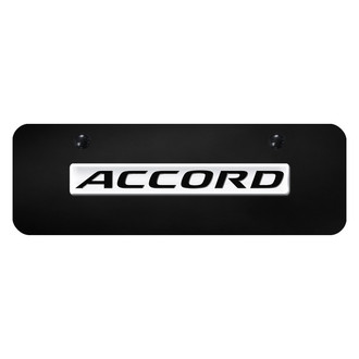 Autogold® - Black Mini Size License Plate with 3D Chrome Accord Logo