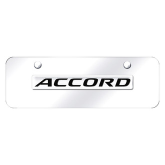 Autogold® - Chrome Mini Size License Plate with 3D Chrome Accord Logo