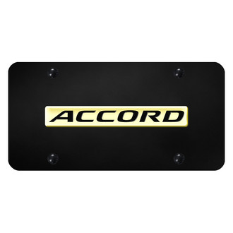 Autogold® - Black License Plate with 3D Gold Accord Logo