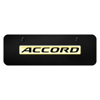 Autogold® - Black Mini Size License Plate with 3D Gold Accord Logo