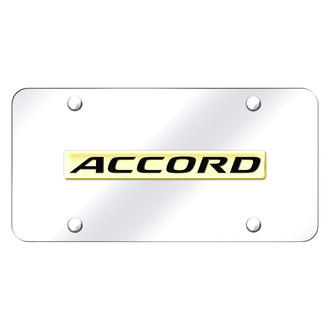 Autogold® - Chrome License Plate with 3D Gold Accord Logo