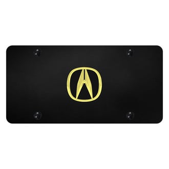Autogold® - Black License Plate with 3D Gold / Black Acura Emblem