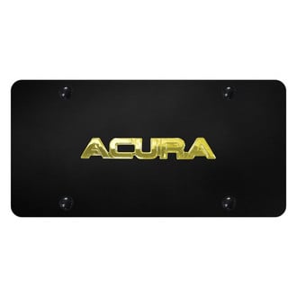 Autogold® - Black License Plate with 3D Gold Acura Logo