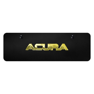 Autogold® - Black Mini Size License Plate with 3D Gold Acura Logo
