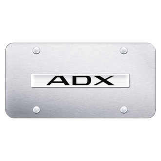 Autogold® - Brushed License Plate with 3D Chrome ADX Logo