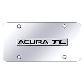 Autogold® - Chrome License Plate with 3D Chrome Acura TL Logo