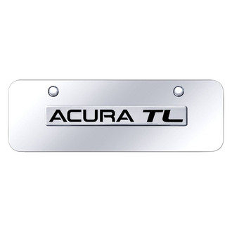 Autogold® - Chrome Mini Size License Plate with 3D Chrome Acura TL Logo