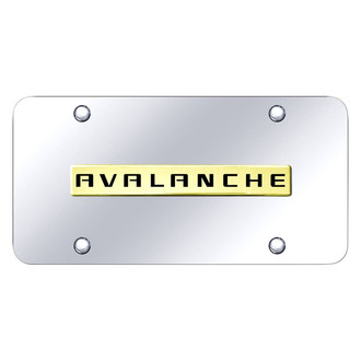 Autogold® - Chrome License Plate with 3D Gold Avalanche Logo