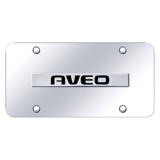 Autogold® - Chrome License Plate with 3D Chrome Aveo Logo