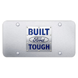 Autogold® - Brushed License Plate with 3D Brushed Built Ford Tough Logo