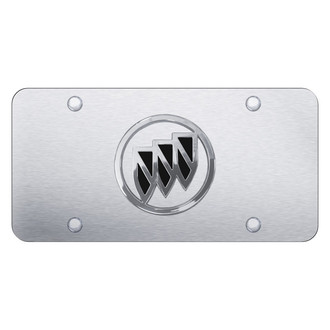 Autogold® - Brushed License Plate with 3D Chrome Buick Emblem