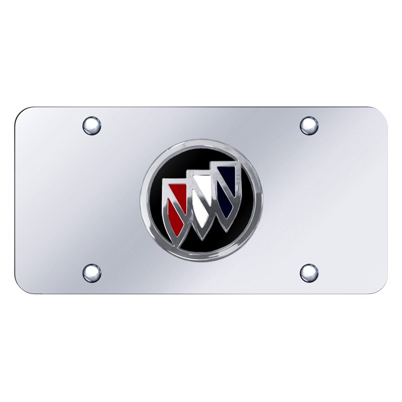 Autogold Bui T B Cc Chrome License Plate With D Tri Color Black Buick Emblem