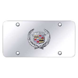 Autogold® - Chrome License Plate with 3D Chrome Cadillac Emblem