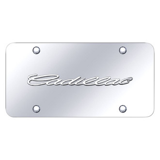 Autogold® - Chrome License Plate with 3D Chrome Cadillac Logo
