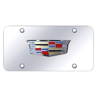 Autogold® - Chrome License Plate with 3D Chrome Cadillac New Emblem