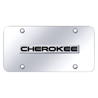 Autogold® - Chrome License Plate with 3D Chrome Cherokee Logo