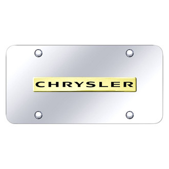 Autogold® - Chrome License Plate with 3D Gold Chrysler Logo