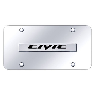 Autogold® - Chrome License Plate with 3D Chrome Civic Logo