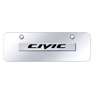 Autogold® - Chrome Mini Size License Plate with 3D Chrome Civic Logo