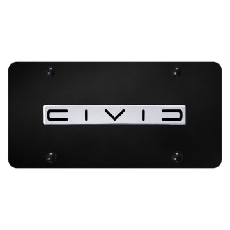 Si Black Metal License Plate Frame 3D Lettering with 2 Free caps