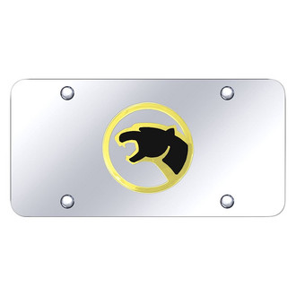 Autogold® - Chrome License Plate with 3D Gold Cougar Emblem