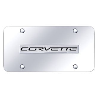 Autogold® - Chrome License Plate with 3D Chrome Corvette C6 Logo