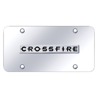 Autogold® - Chrome License Plate with 3D Chrome Crossfire Logo