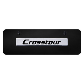 Autogold® - Black Mini Size License Plate with 3D Chrome CrossTour Logo