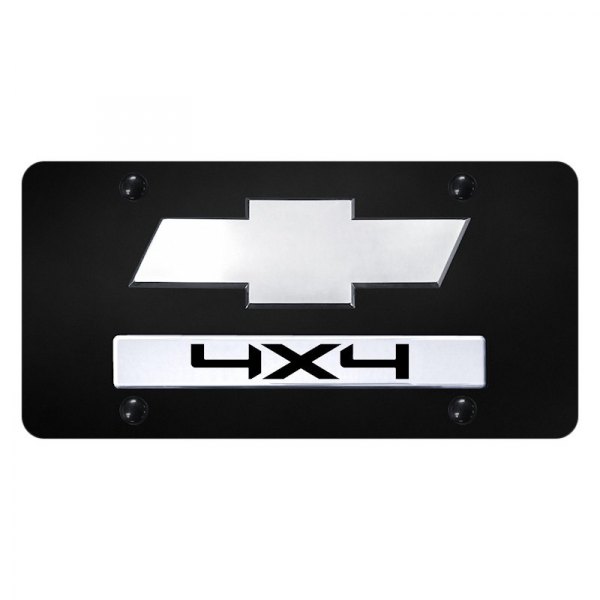 Autogold® - License Plate with 3D 4X4 Logo and Chevrolet Emblem